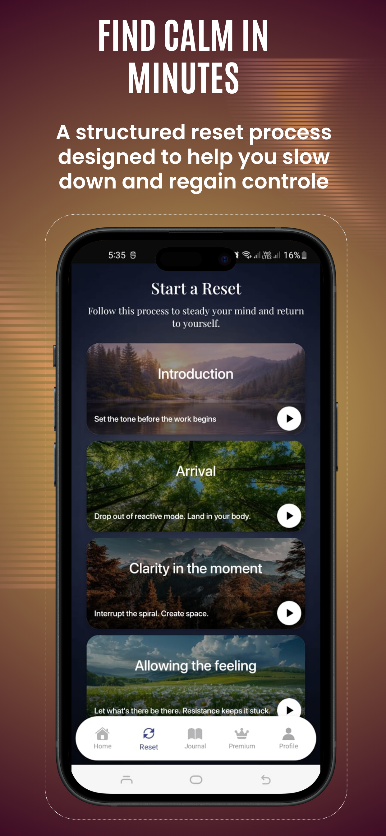 Trauma Informed Journaling App Screen
